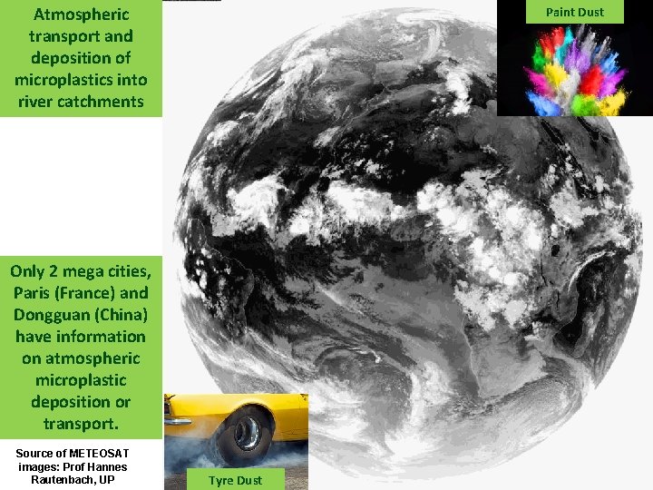 Atmospheric transport and deposition of microplastics into river catchments Paint Dust Only 2 mega