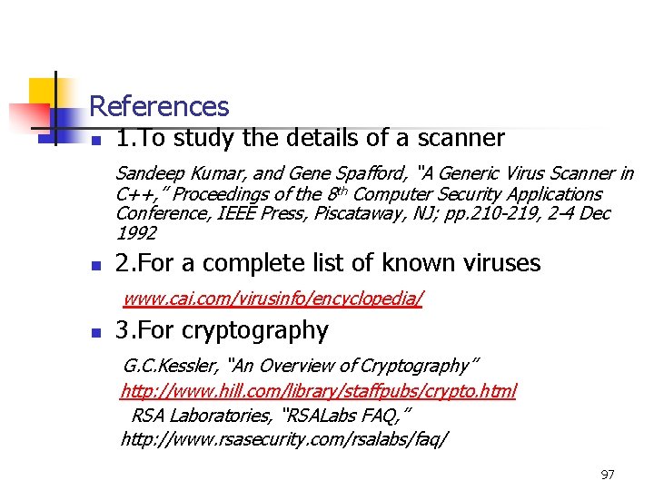 References n 1. To study the details of a scanner Sandeep Kumar, and Gene References n 1. To study the details of a scanner Sandeep Kumar, and Gene