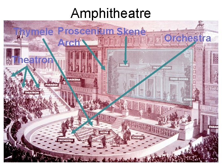 Amphitheatre Thymele Proscenium Skene Arch Theatron Orchestra 