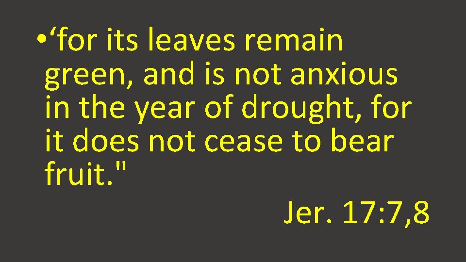  • ‘for its leaves remain green, and is not anxious in the year