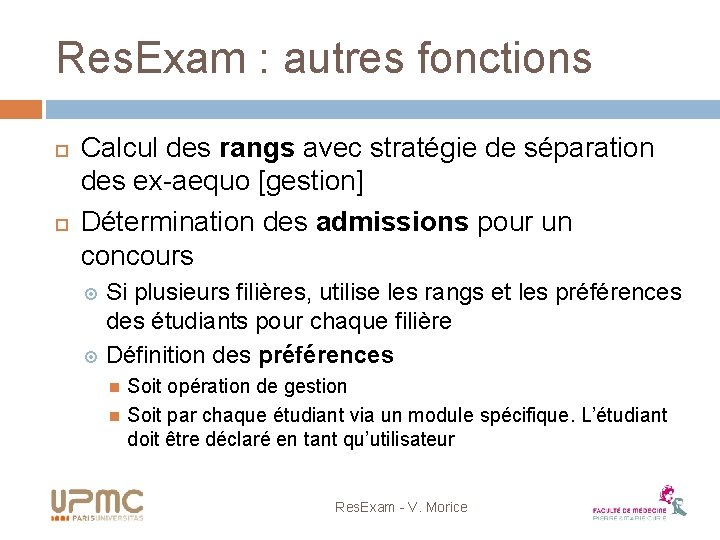 Res. Exam : autres fonctions Calcul des rangs avec stratégie de séparation des ex-aequo