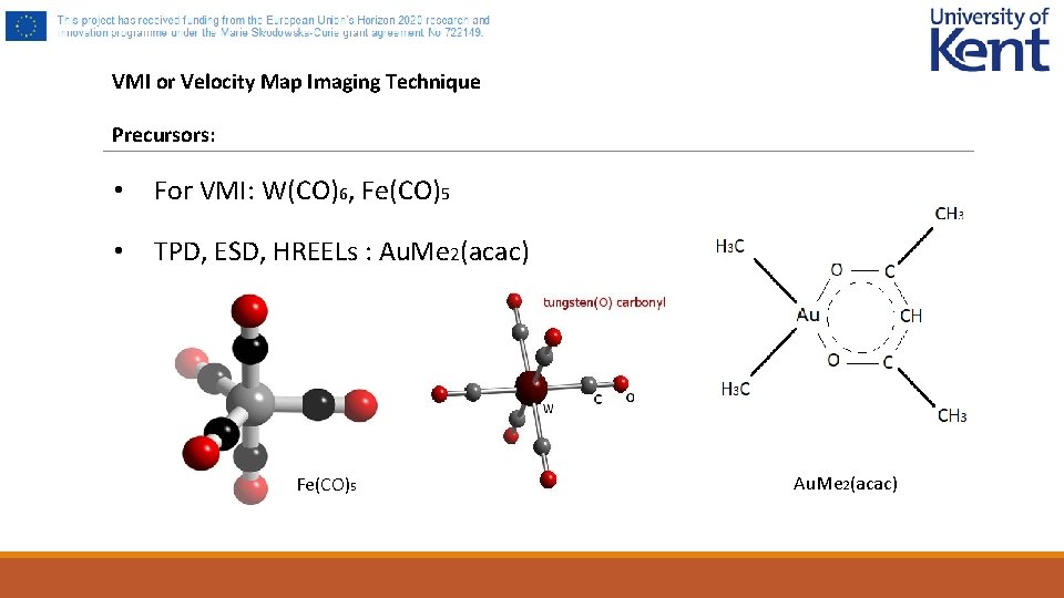 VMI or Velocity Map Imaging Technique Precursors: • For VMI: W(CO)6, Fe(CO)5 • TPD,