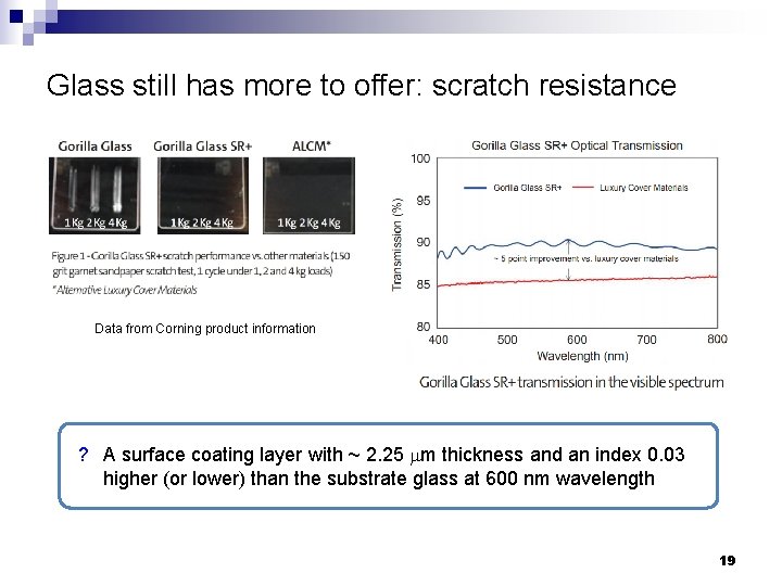 Glass still has more to offer: scratch resistance Data from Corning product information ?