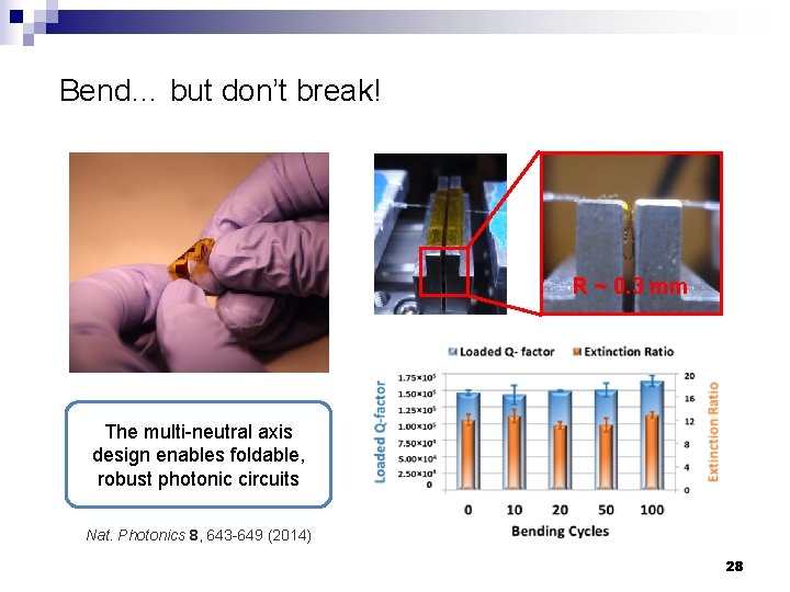 Bend… but don’t break! R ~ 0. 3 mm The multi-neutral axis design enables