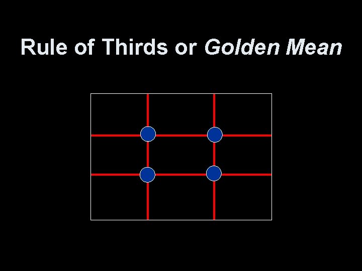 Rule of Thirds or Golden Mean 