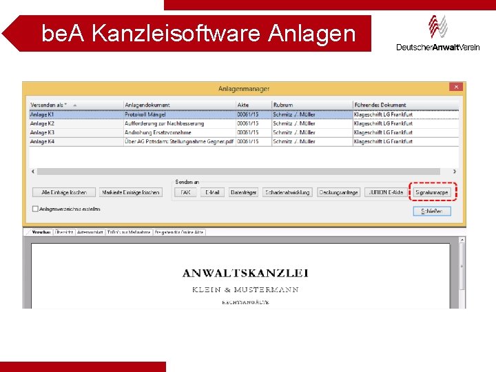 be. A Kanzleisoftware Anlagen 