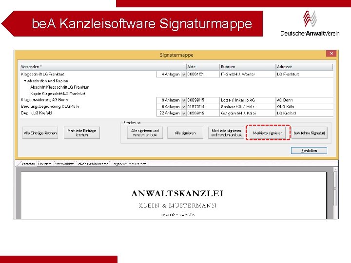 be. A Kanzleisoftware Signaturmappe 