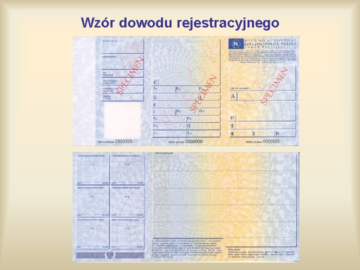 Wzór dowodu rejestracyjnego 