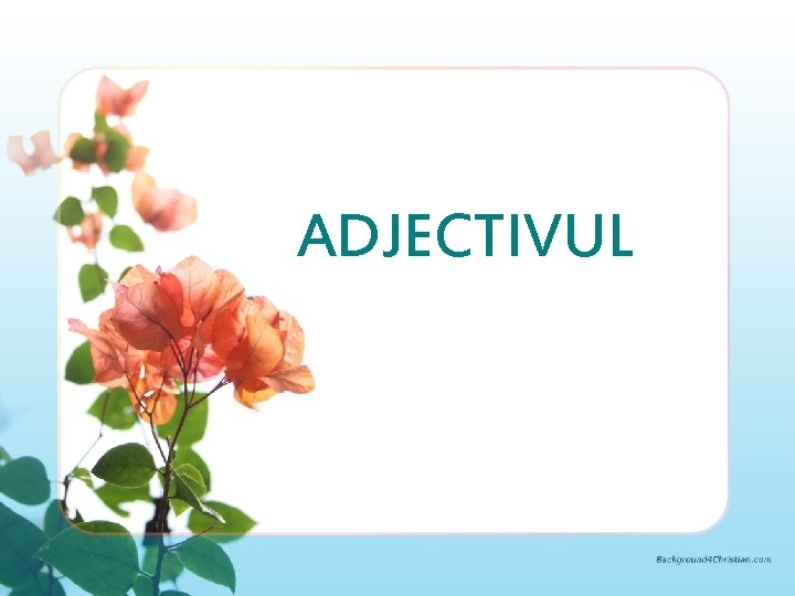 ADJECTIVUL ADJECTIVUL