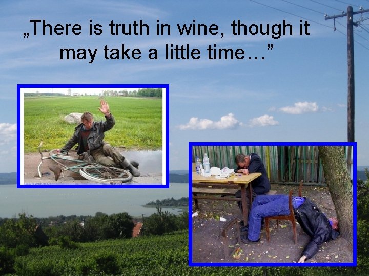 „There is truth in wine, though it may take a little time…” 