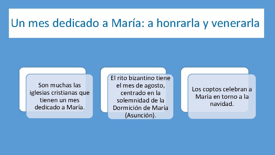 Un mes dedicado a María: a honrarla y venerarla Son muchas las iglesias cristianas