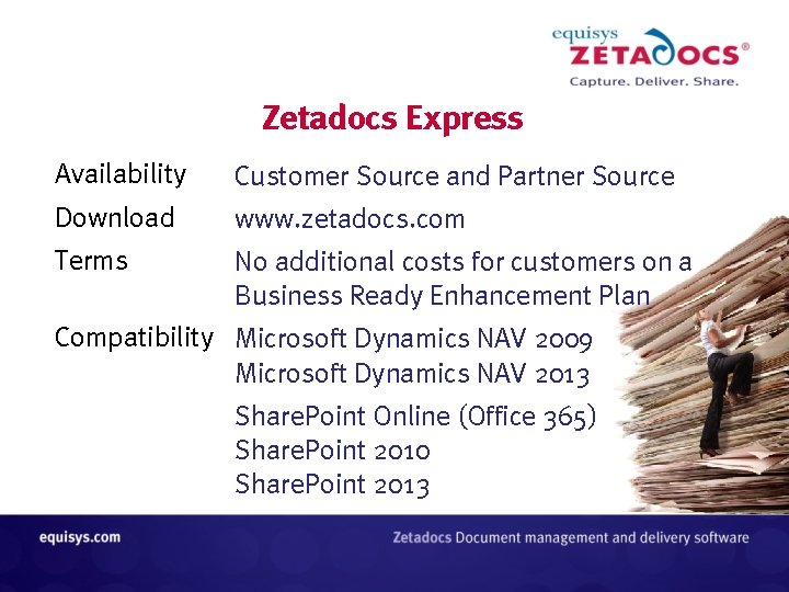 Zetadocs Express Availability Customer Source and Partner Source Download www. zetadocs. com Terms No Zetadocs Express Availability Customer Source and Partner Source Download www. zetadocs. com Terms No
