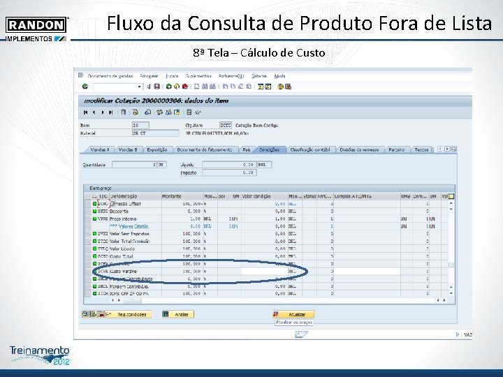 Fluxo da Consulta de Produto Fora de Lista 8ª Tela – Cálculo de Custo Fluxo da Consulta de Produto Fora de Lista 8ª Tela – Cálculo de Custo