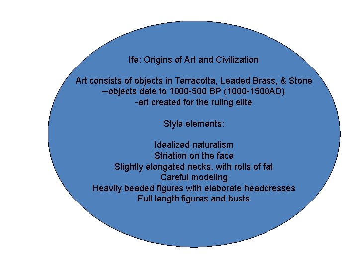 Ife: Origins of Art and Civilization Art consists of objects in Terracotta, Leaded Brass,