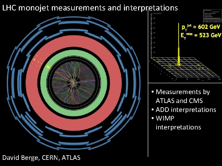 LHC monojet measurements and interpretations • Measurements by ATLAS and CMS • ADD interpretations