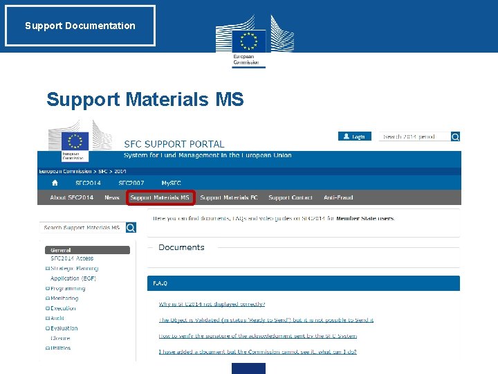 Support Documentation Support Materials MS 
