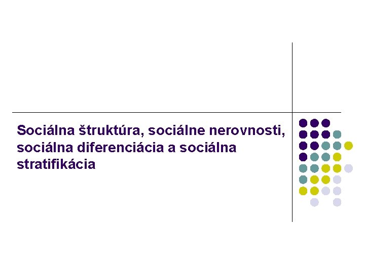 Sociálna štruktúra, sociálne nerovnosti, sociálna diferenciácia a sociálna stratifikácia 