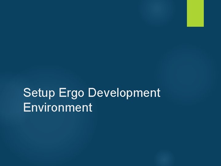 Setup Ergo Development Environment 