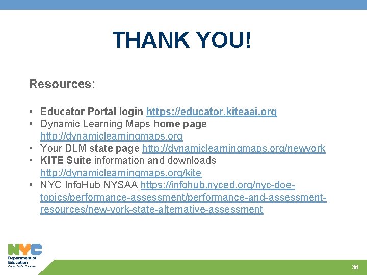 THANK YOU! Resources: • Educator Portal login https: //educator. kiteaai. org • Dynamic Learning