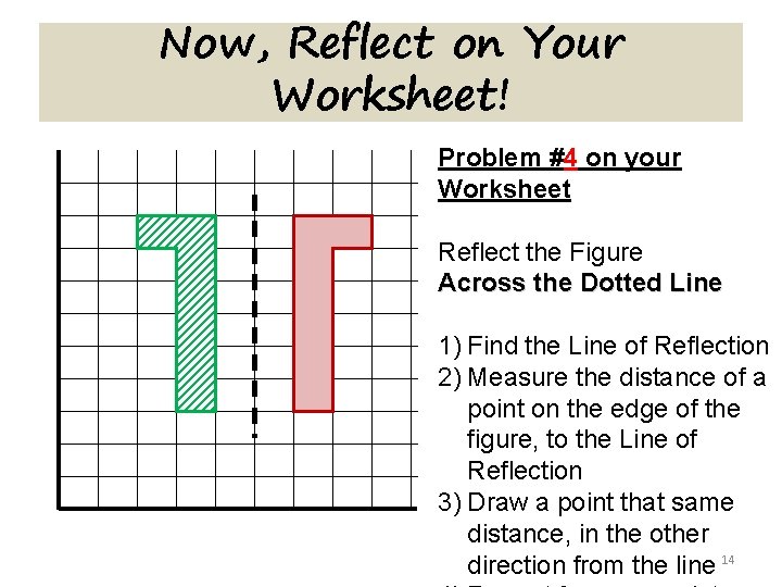 Now, Reflect on Your Worksheet! Problem #4 on your Worksheet Reflect the Figure Across