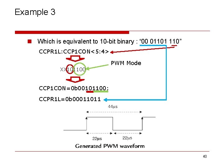 Example 3 n Which is equivalent to 10 -bit binary : “ 00 01101