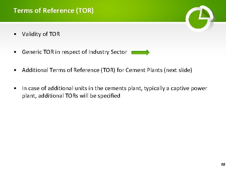 Terms of Reference (TOR) • Validity of TOR • Generic TOR in respect of