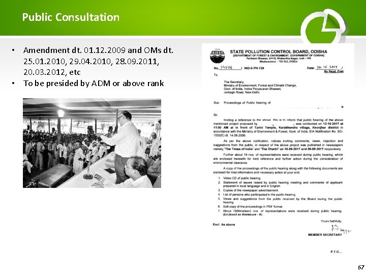Public Consultation • Amendment dt. 01. 12. 2009 and OMs dt. 25. 01. 2010,