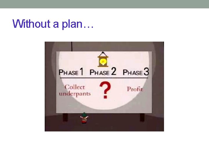 Without a plan… Without a plan…