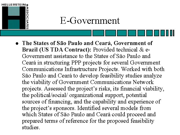 E-Government l The States of São Paulo and Ceará, Government of Brazil (US TDA