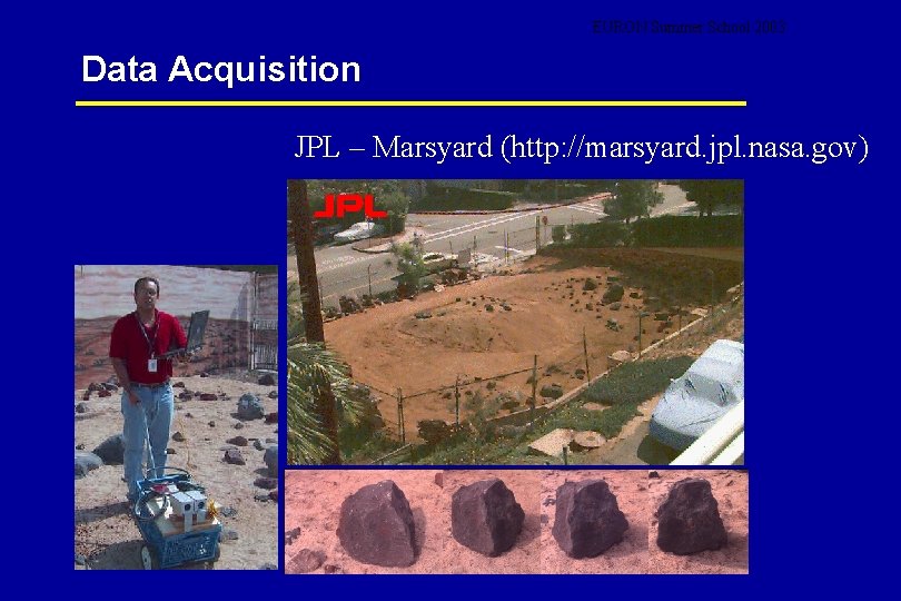 EURON Summer School 2003 Data Acquisition JPL – Marsyard (http: //marsyard. jpl. nasa. gov)