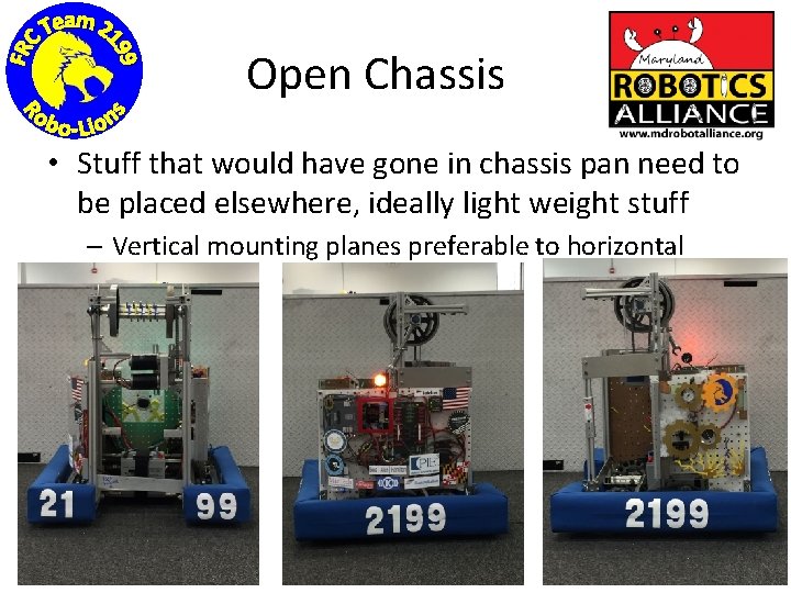 Open Chassis • Stuff that would have gone in chassis pan need to be