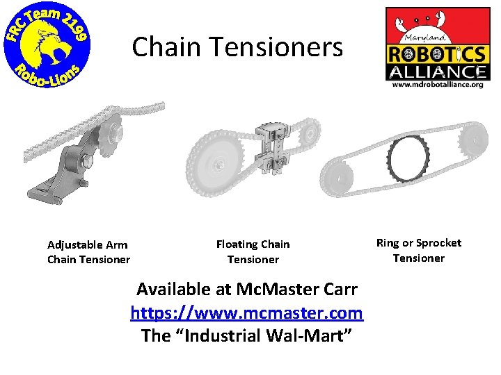 Chain Tensioners Adjustable Arm Chain Tensioner Floating Chain Tensioner Available at Mc. Master Carr