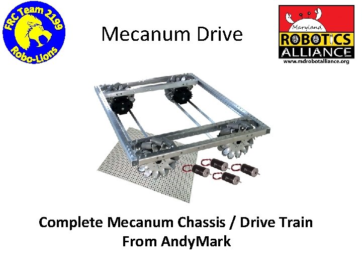 Mecanum Drive Complete Mecanum Chassis / Drive Train From Andy. Mark 