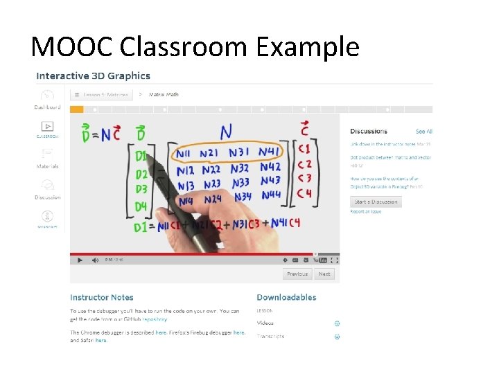 MOOC Classroom Example MOOC Classroom Example