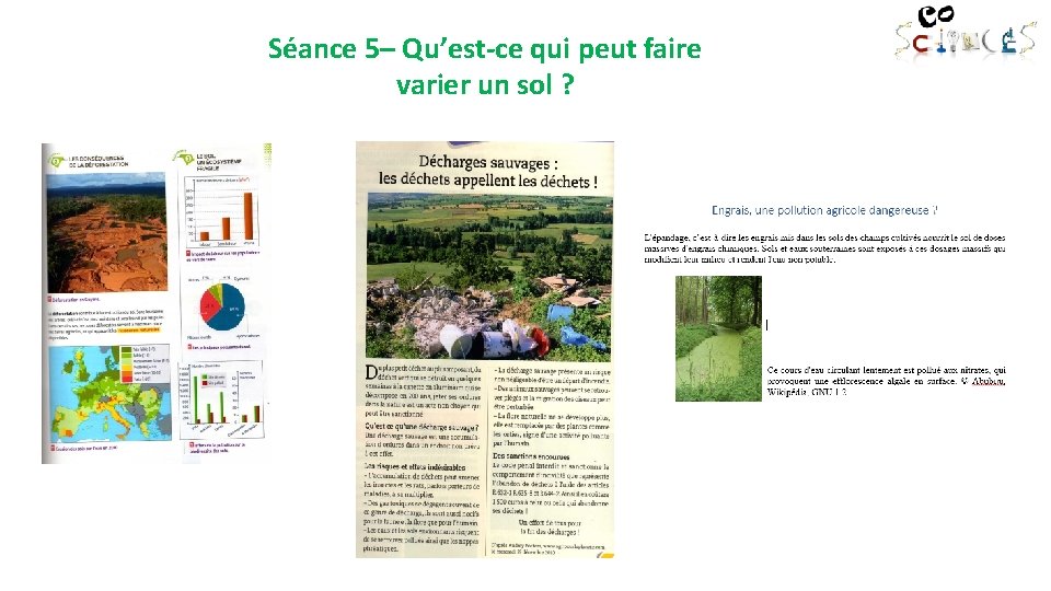 Séance 5– Qu’est-ce qui peut faire varier un sol ? 