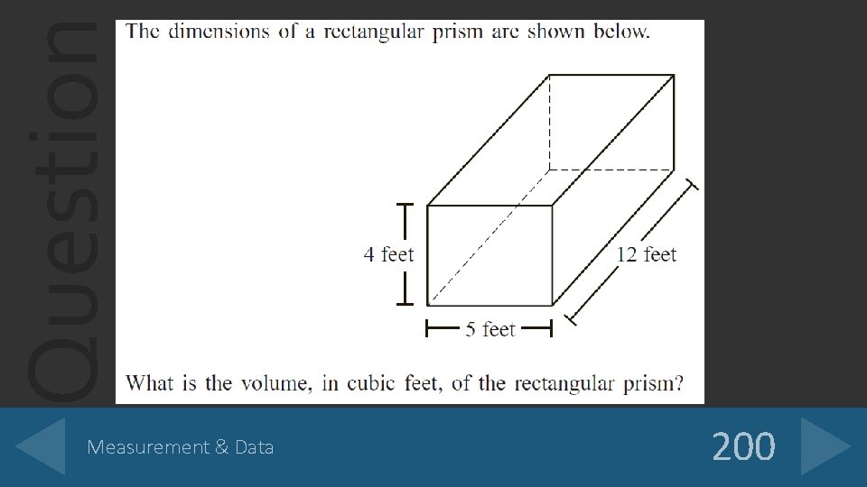 Question Measurement & Data 200 