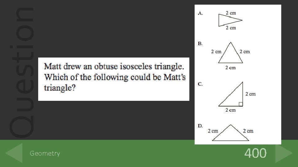 Question Geometry 400 