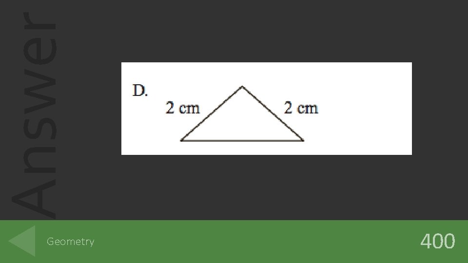 Answer Geometry 400 