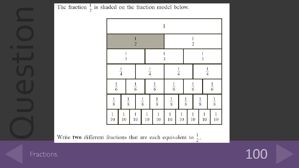 Question Fractions 100 