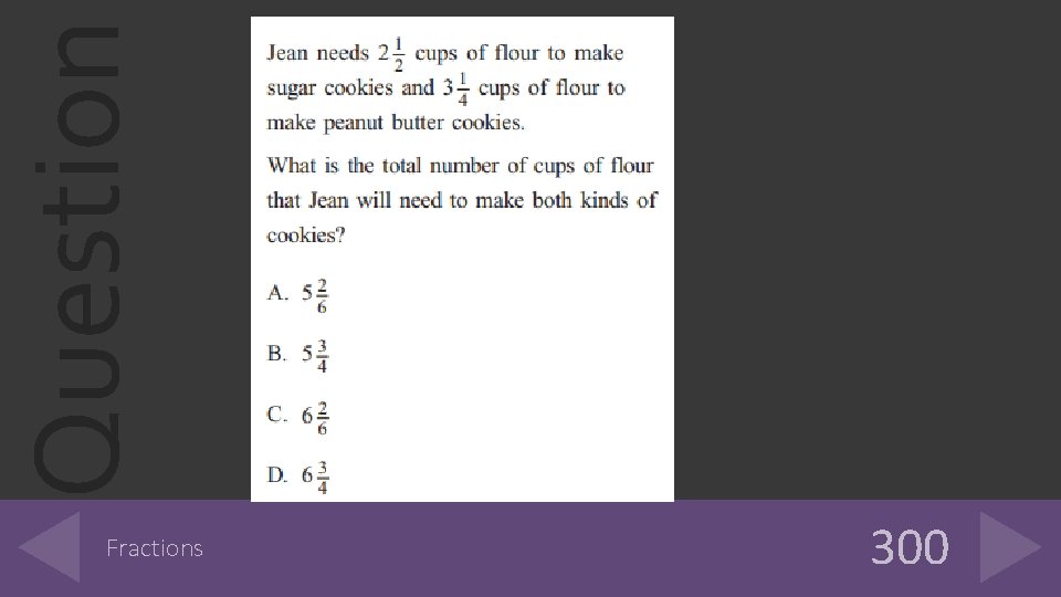 Question Fractions 300 