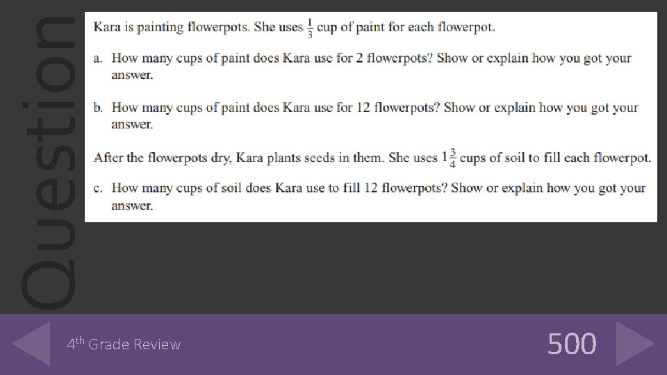 Question 4 th Grade Review 500 