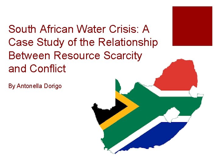 South African Water Crisis A Case Study of
