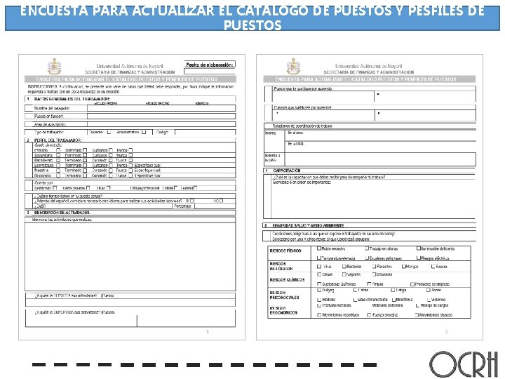 ENCUESTA PARA ACTUALIZAR EL CATÁLOGO DE PUESTOS Y PESFILES DE PUESTOS 