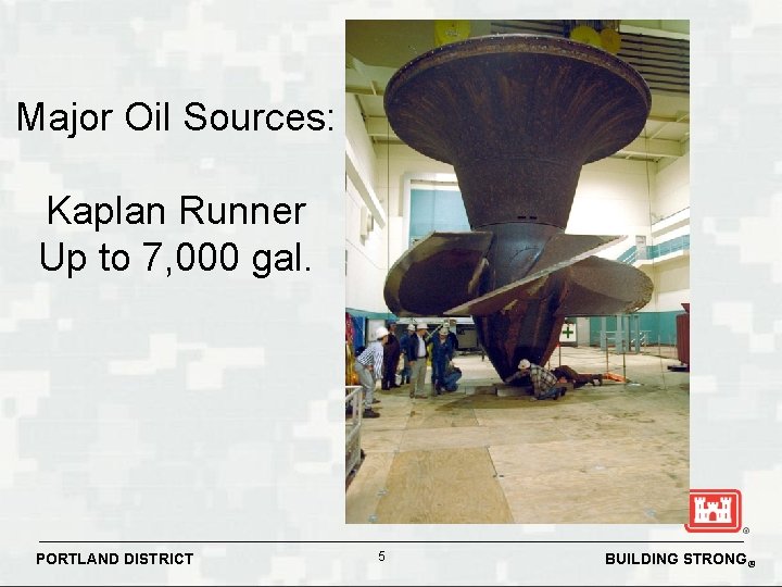 Major Oil Sources: Kaplan Runner Up to 7, 000 gal. PORTLAND DISTRICT 5 BUILDING Major Oil Sources: Kaplan Runner Up to 7, 000 gal. PORTLAND DISTRICT 5 BUILDING