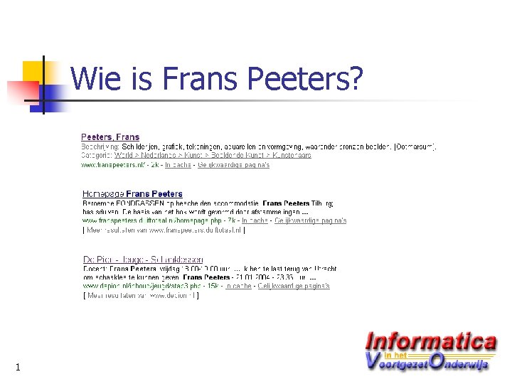 Wie is Frans Peeters? 1 
