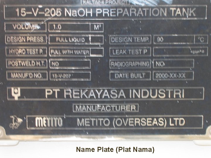 Name Plate (Plat Nama) 