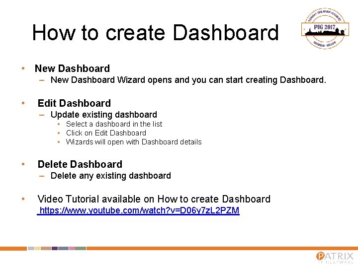 How to create Dashboard • New Dashboard – New Dashboard Wizard opens and you