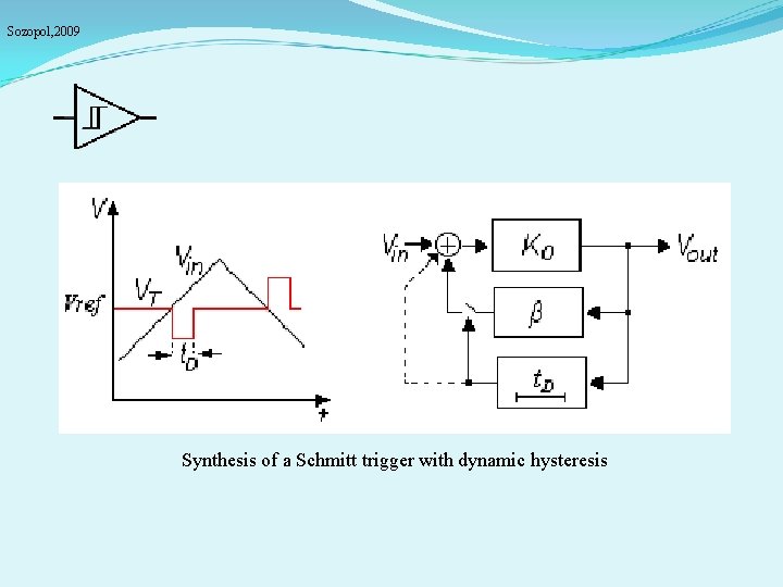 Sozopol, 2009 Synthesis of a Schmitt trigger with dynamic hysteresis 