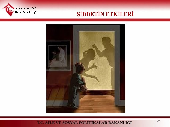 Kadının Statüsü Genel Müdürlüğü ŞİDDETİN ETKİLERİ 22 