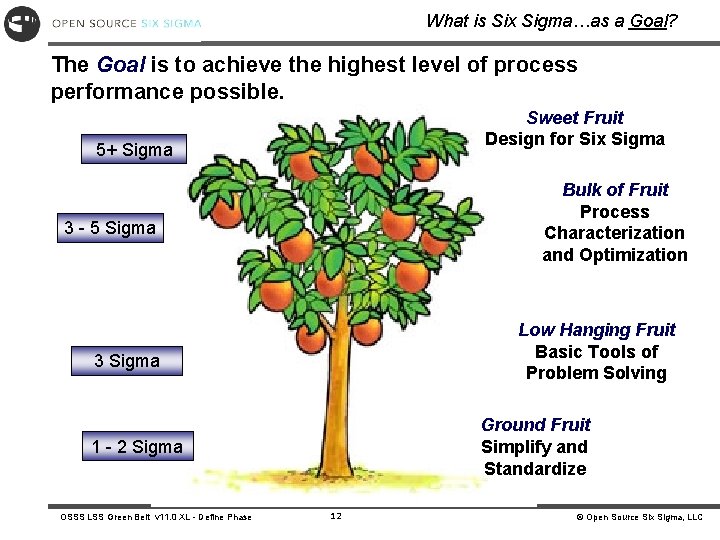 What is Six Sigma…as a Goal? The Goal is to achieve the highest level